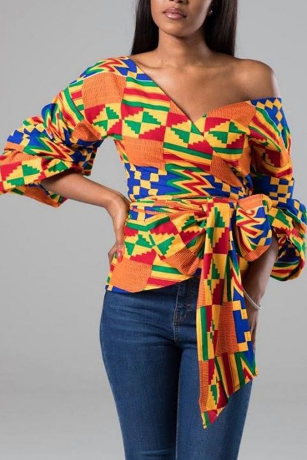 African Prints Tops | Wrap Tie Crop Top | ANNA