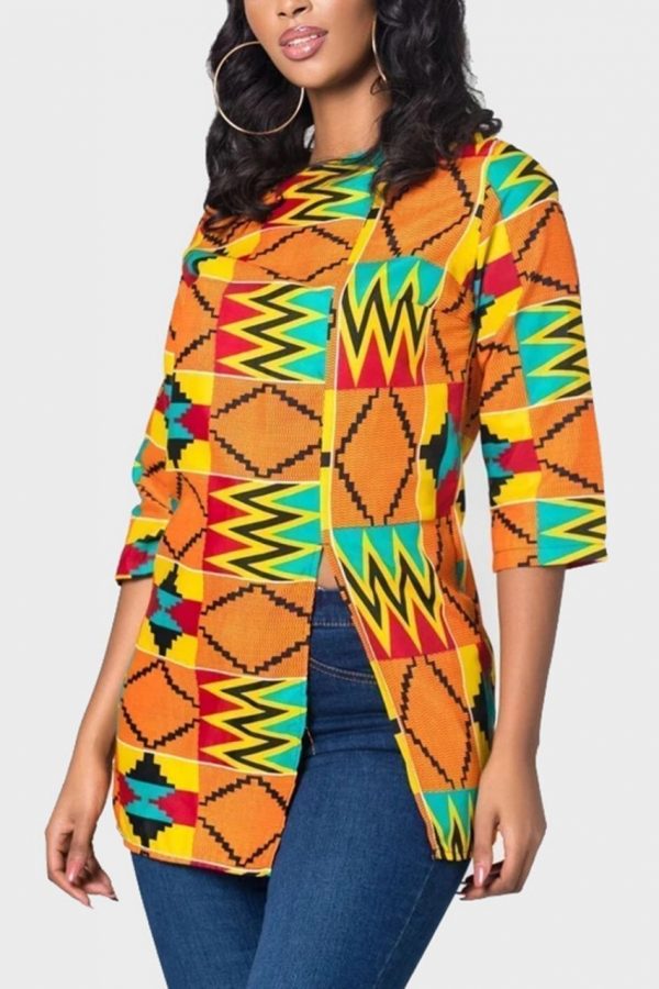 Kente African Prints Tops | Side Slit Top | AYO