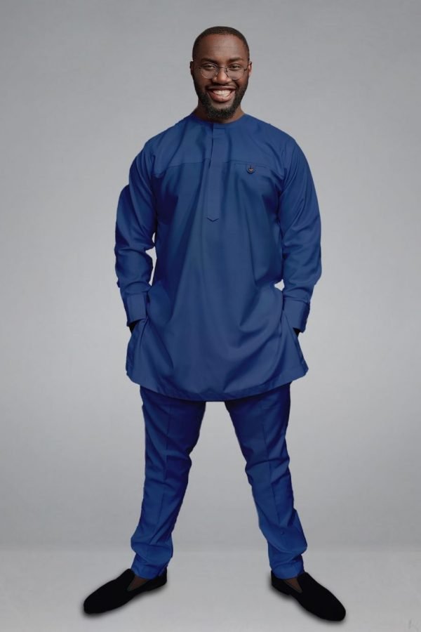 Men’s African Senator Style Set | Soro & Buba Asoebi – BAYO (Navy)